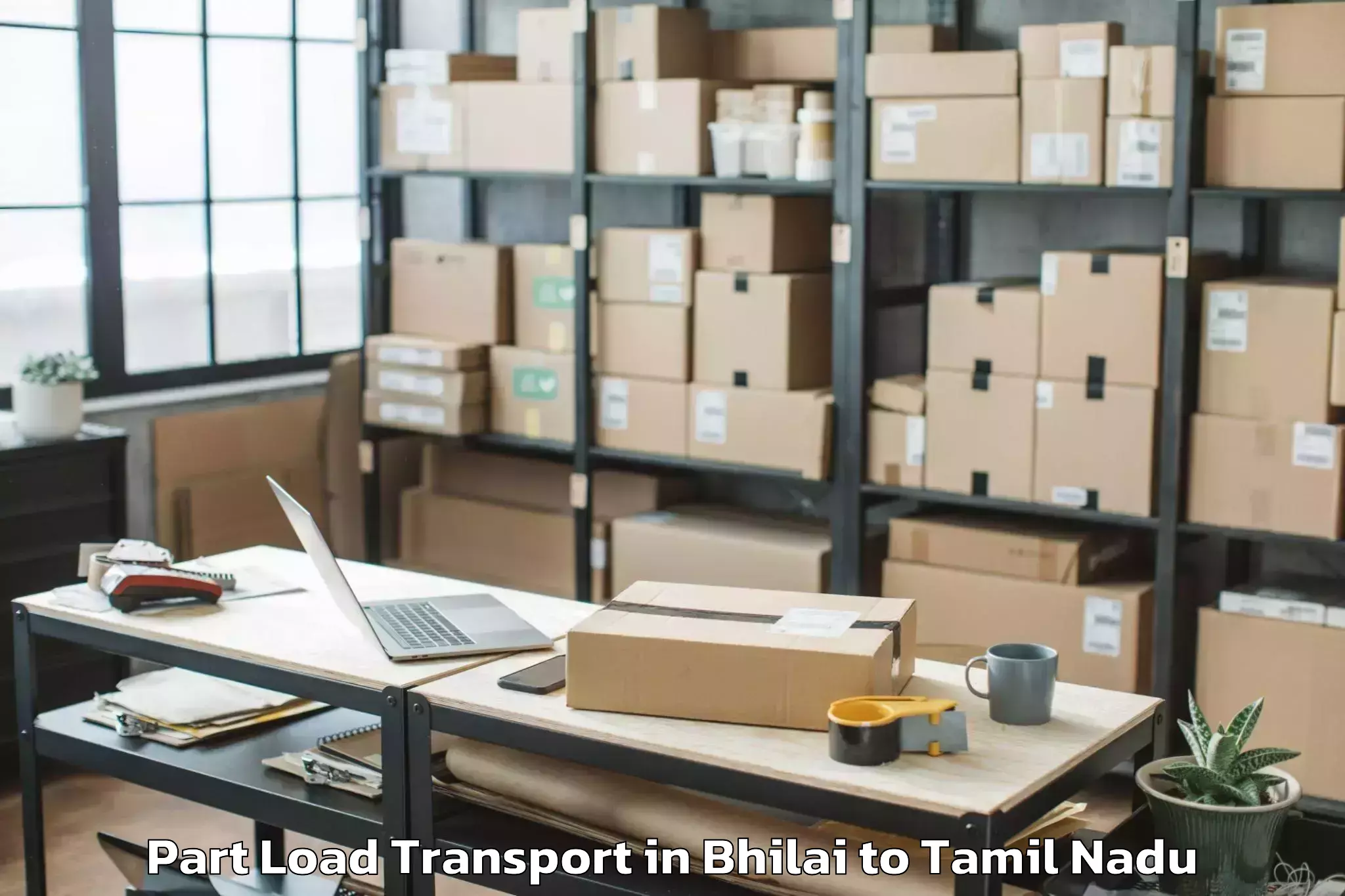 Professional Bhilai to Mahindra World City Chennai Part Load Transport